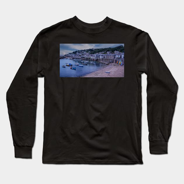 Mousehole Harbour Long Sleeve T-Shirt by Graz-Photos